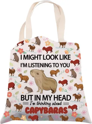 CMNIM Capybara Tote - Funny Capybara Gifts for Lovers - Owner Gift, Cute Shoulder Shopping Bag