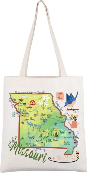 CMNIM Missouri Themed Gifts Missouri Tote Bag Missouri Souvenirs And Gifts Missouri State Travel Grocery Shoulder Bag Handbag