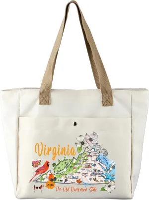 CMNIM Virginia State Tote Bag - Travel Souvenirs Gift for Moving or Welcome to Virginia
