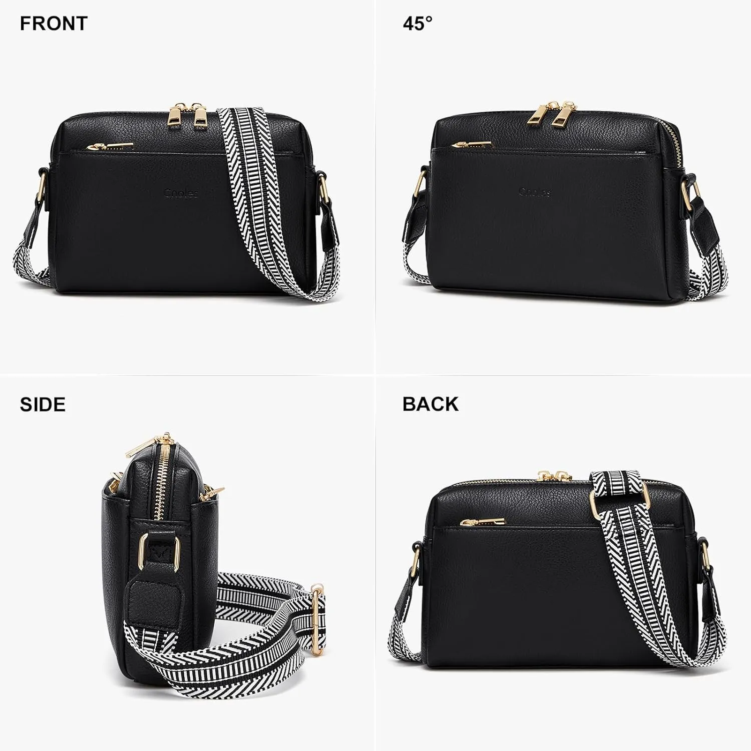 Cnoles Crossbody Bag Small Women Shoulder Cell Phone Handbags Fashion Vegan Leather Purses For Women with Guitar Strap