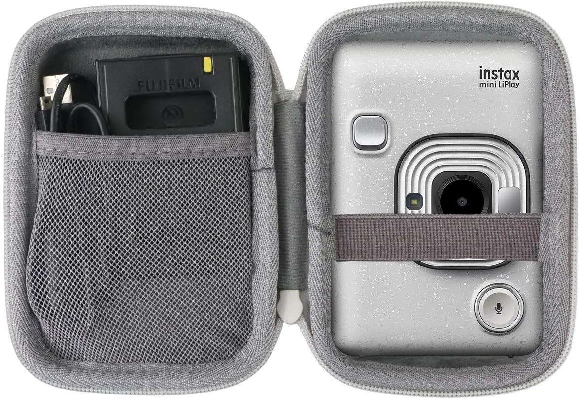 co2CREA Hard Travel Case Replacement for Fujifilm Instax Mini Liplay Hybrid Instant Camera (White Case)