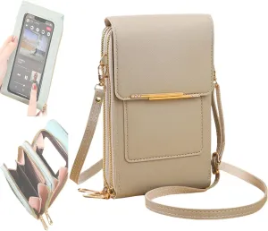 Coincidem Bag, Coincidem Anti-Theft Leather Bag, Multi-Compartment Touch Screen Phone Bag, Mobile Phone Messenger Bag