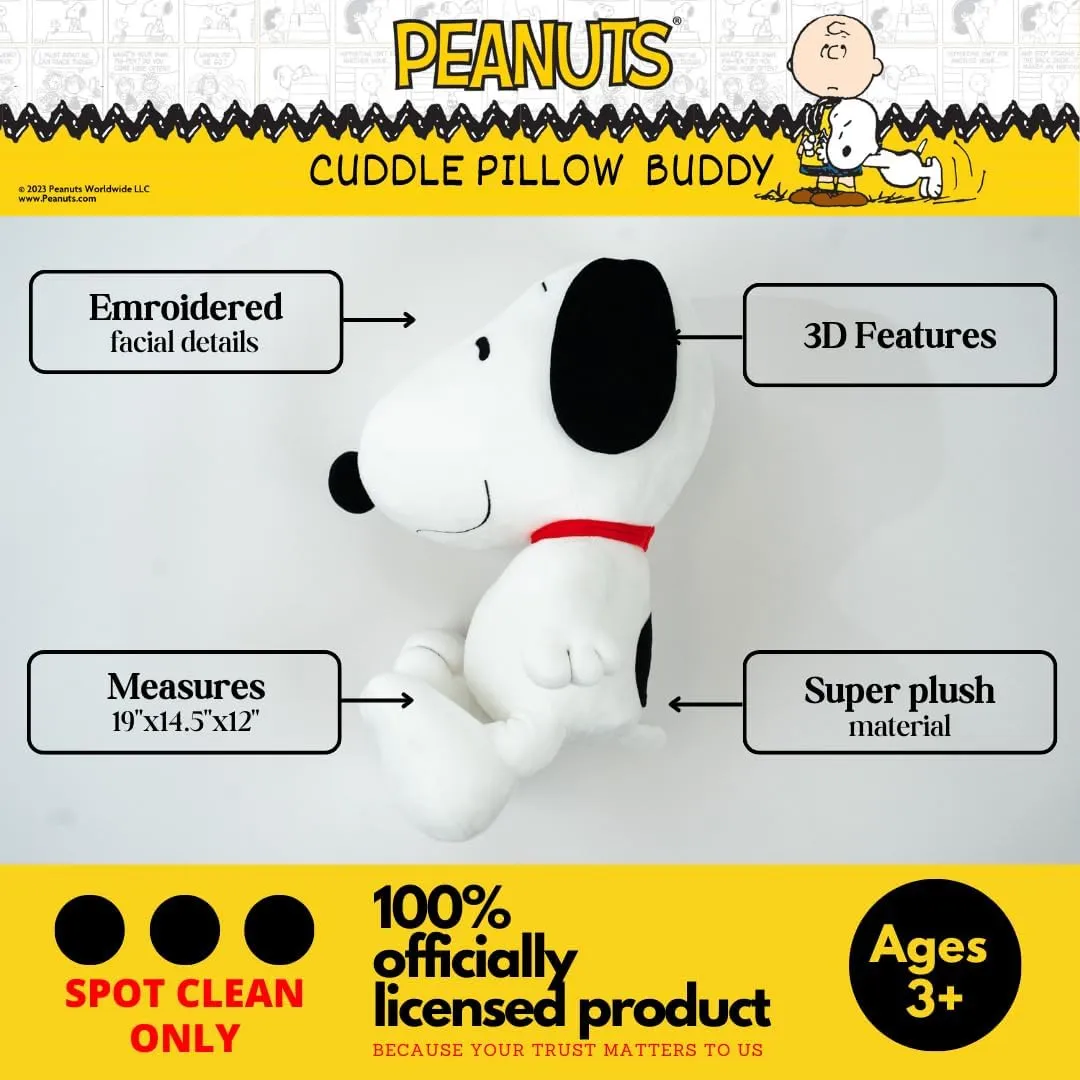 Collectibles Peanuts Snoopy Bedding Super Soft Plush Decorative Throw Cuddle Pillow, (Officially Licensed Product) By Franco