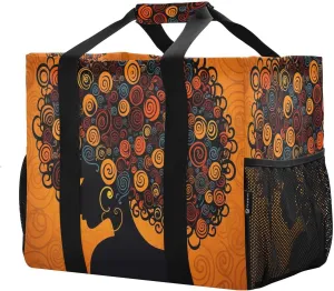 Colorful African Woman Foldable Travel Duffel Bag for Men Women Waterproof Weekender Overnight Carry On Tote Bag with Comfortable Handle Personal Item Travel Bag for Sport Hospital Airplane Business
