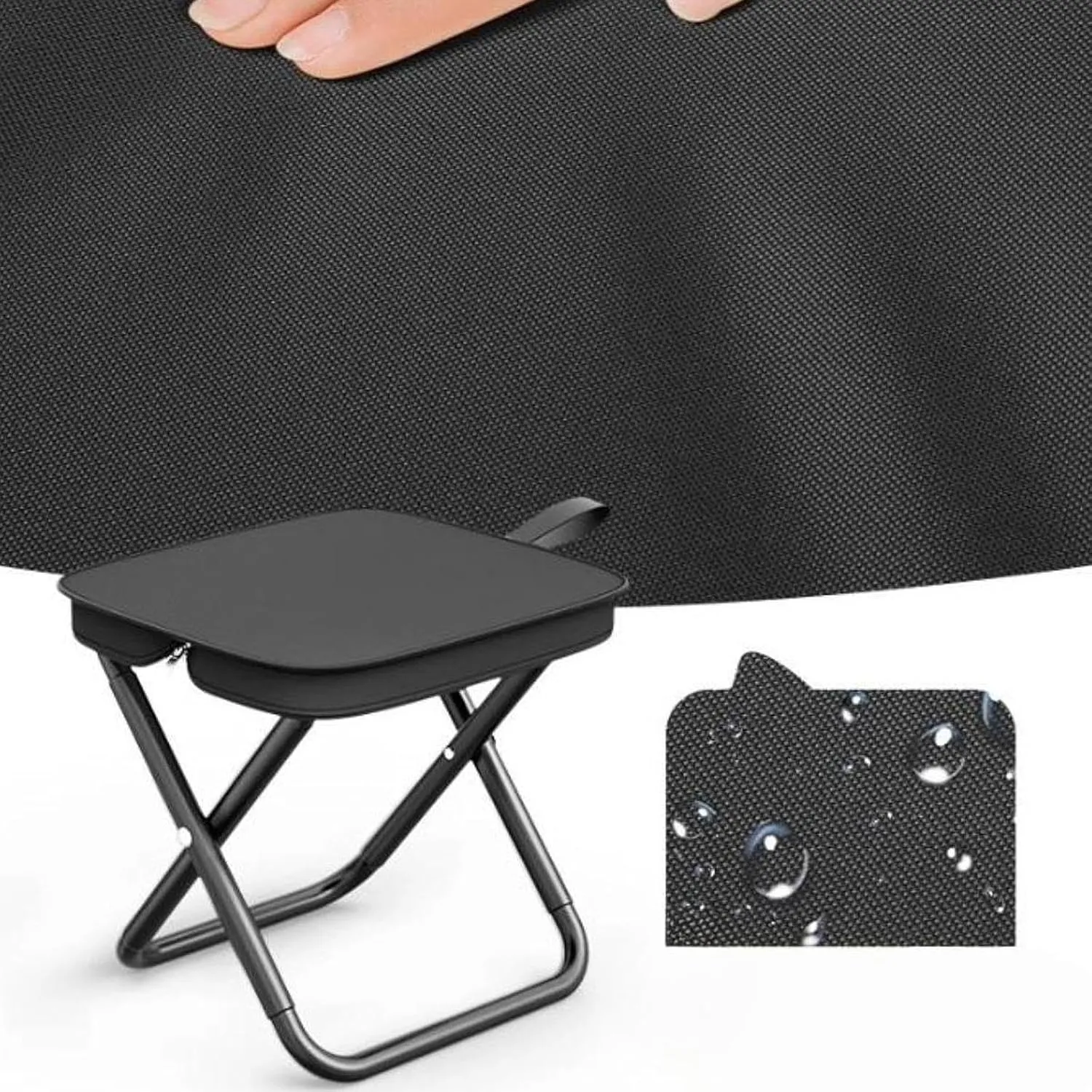 Compact Folding Chair for Camping and Outdoor Activities, Black 28.5x26.5x27cm
