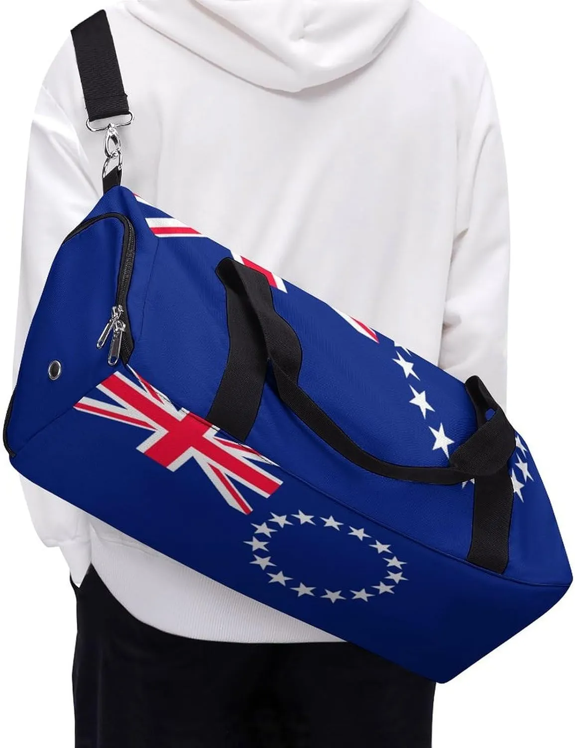 Cook Lslands Flag Gym Bag with Shoe Compartment and Wet Pocket Travel Duffel for Sports