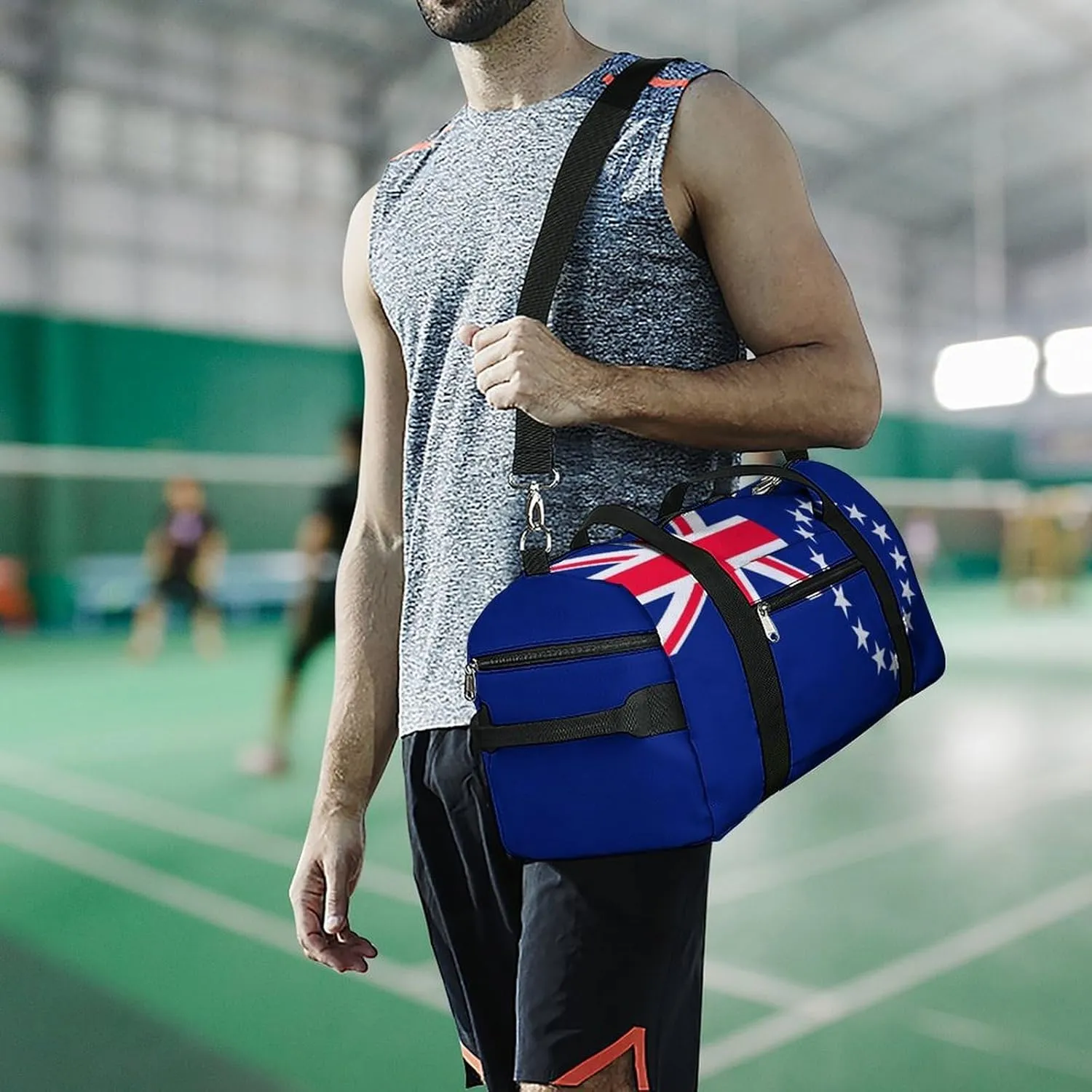 Cook Lslands Flag Gym Bag with Shoe Compartment and Wet Pocket Travel Duffel for Sports