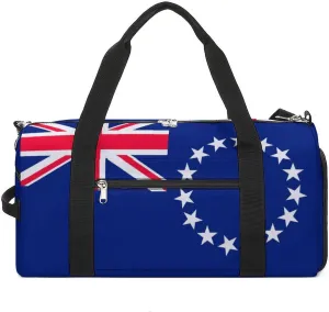 Cook Lslands Flag Gym Bag with Shoe Compartment and Wet Pocket Travel Duffel for Sports