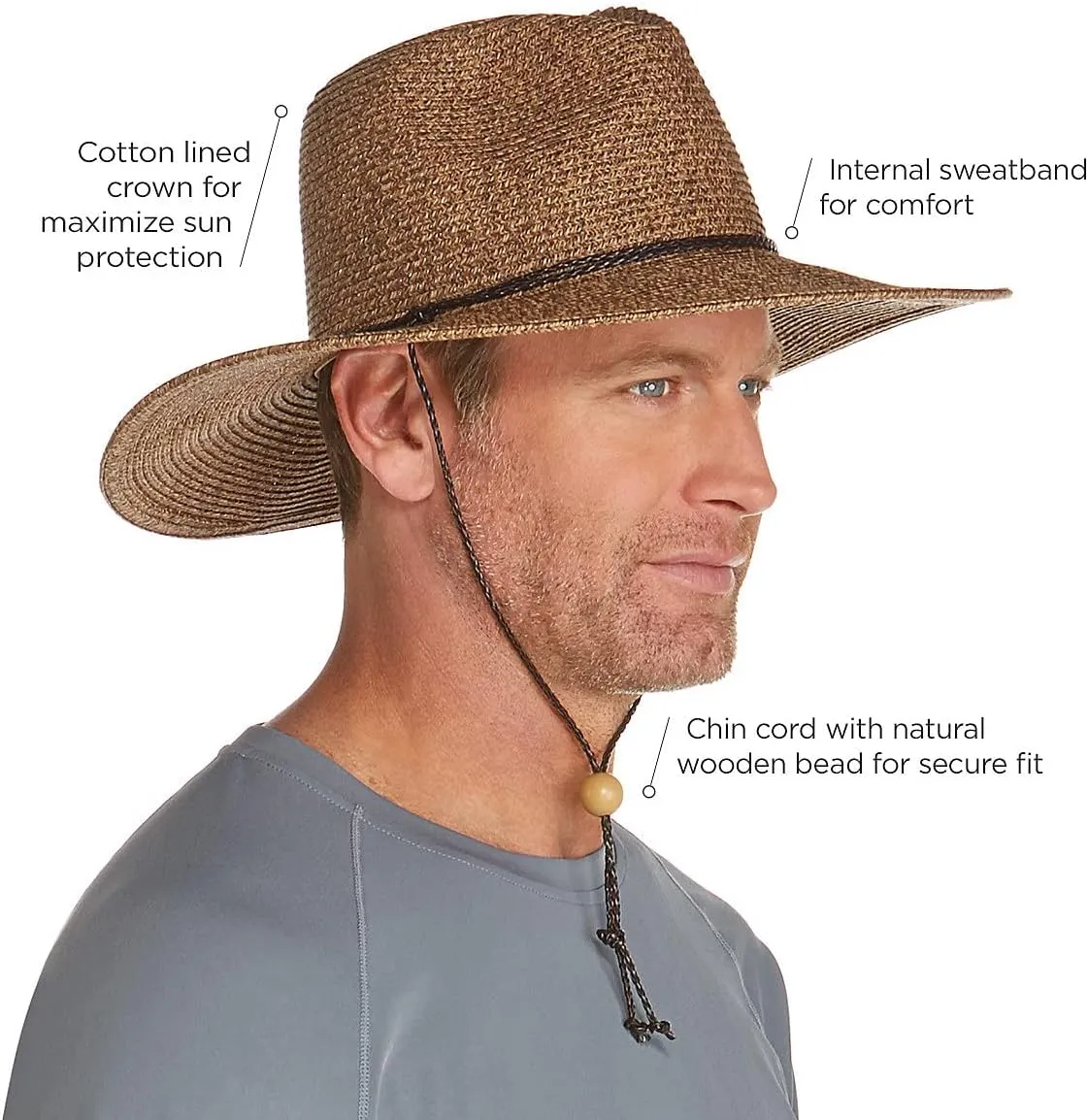 Coolibar UPF 50  Men's Beach Comber Sun Hat - Sun Protective