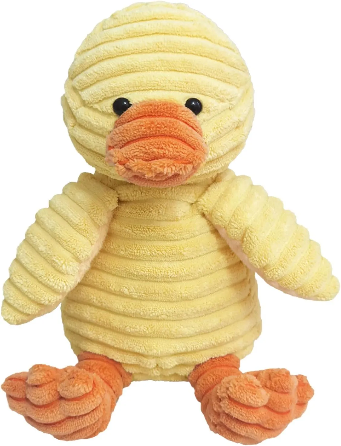 Corduroy Duck Plush Stuffed Animal, Cute Furry Yellow Duck Toy, Soft Cuddly Plushie Hugger Toy for Boys Girls, Gifts for Kids or Girlfriend, 12 Inches