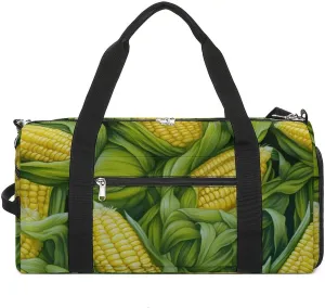 Corn Food Sports Gym Bag for Men Women Travel Duffel Bag with Shoulder Strap