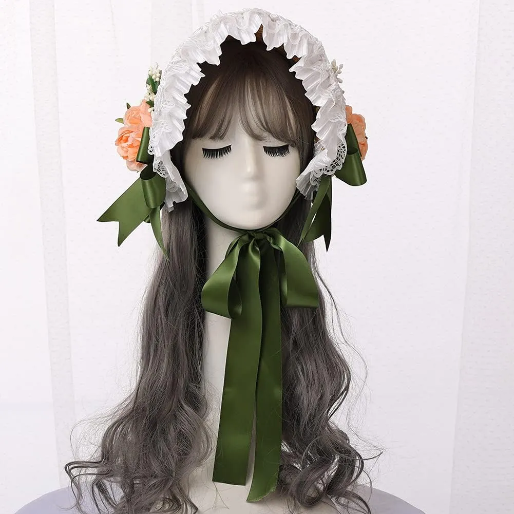COSDREAMER Girls Women Victorian Tea Party Sun Hat Bows Flowers Straw Hats
