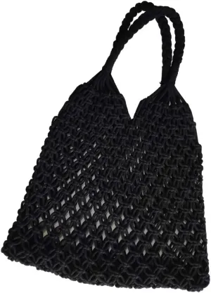 Cotton Rope Travel Beach Fishing Net Handbag Shopping Woven Shoulder Bag for Women