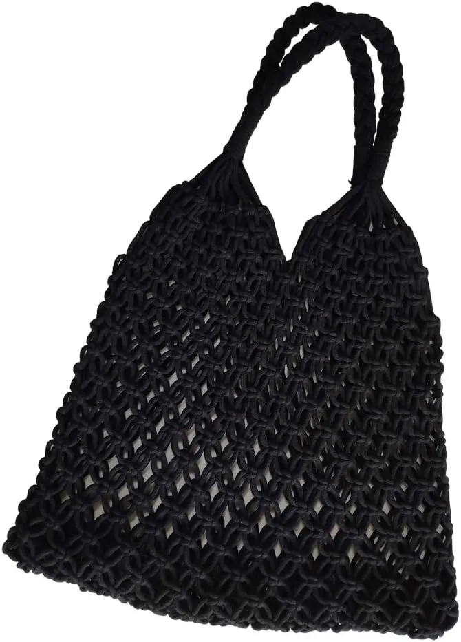 Cotton Rope Travel Beach Fishing Net Handbag Shopping Woven Shoulder Bag for Women