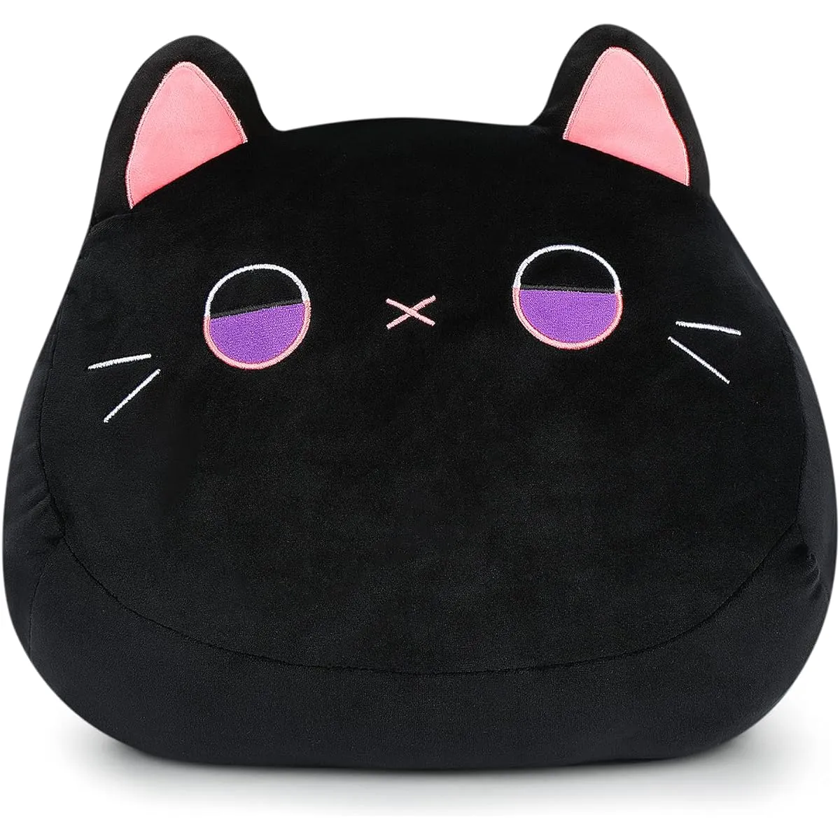 CottonStar Black Cat Plush Toy 12 Inch Cute Black Cat Stuffed Toy Soft Pillow Weighted Stuffed Toy Black Cat Stuffed Toy for Children Boys Girls Birthday Gift (Black)