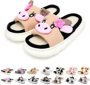 Cow Slippers For Women and Men Fluffy Cute Cozy House Slippers Indoor and Outdoor