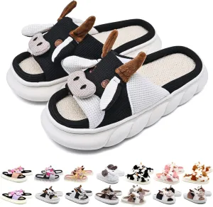 Cow Slippers For Women and Men Fluffy Cute Cozy House Slippers Indoor and Outdoor