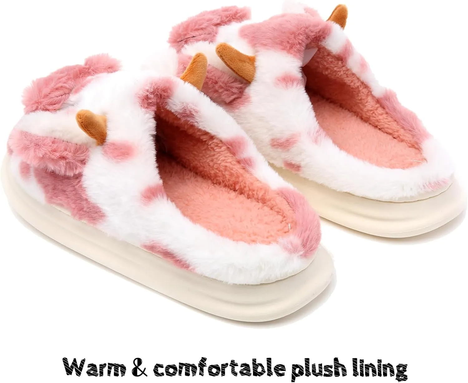 Cow Slippers For Women and Men Fluffy Cute Cozy House Slippers Indoor and Outdoor