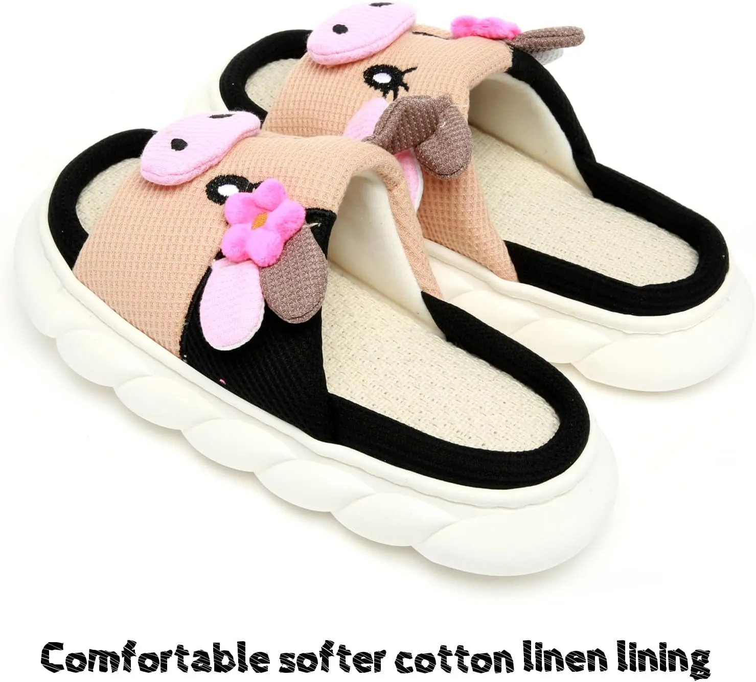 Cow Slippers For Women and Men Fluffy Cute Cozy House Slippers Indoor and Outdoor