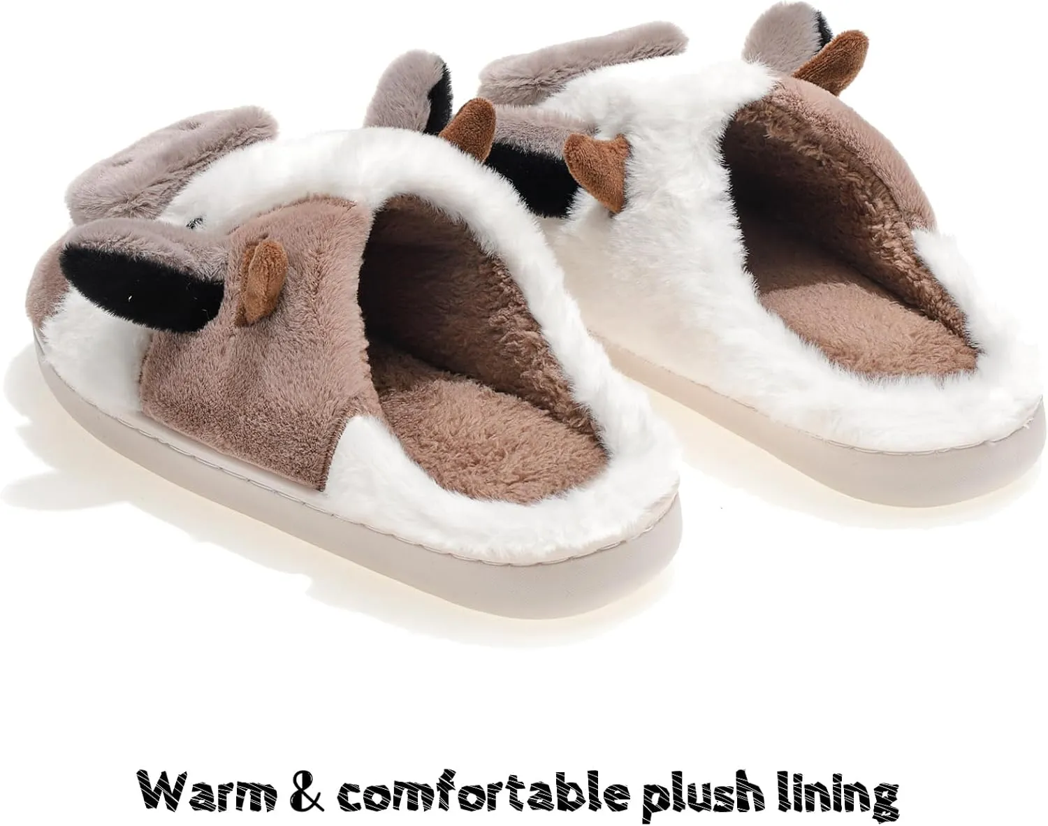 Cow Slippers For Women and Men Fluffy Cute Cozy House Slippers Indoor and Outdoor