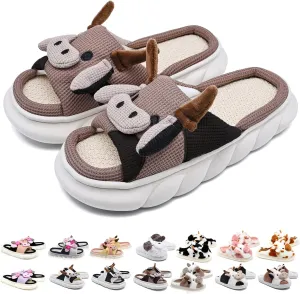Cow Slippers For Women and Men Fluffy Cute Cozy House Slippers Indoor and Outdoor