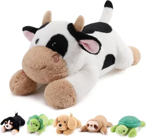 Cow Weighted Stuffed Animals - 28 Inch 5.0 Pounds Weighted Plushies Cow Stuffed Animals - Large Plush Pillow - Cute Plush Toys Gifts for Kids & Adults (28" 5.0 lbs)