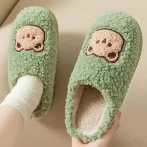 Cozy Bear Slippers Comfy Autumn Winter Slippers, Fuzzy Plush Winter Indoor Outdoor Cartoon