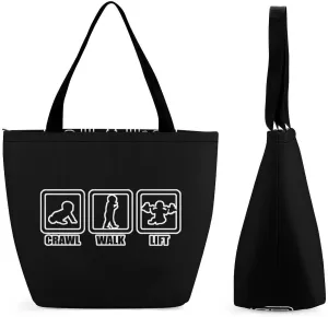 Crawl Walk Lift Women's Shopping Grocery Tote Bag Handbags Large Shoulder Bags Work Business Travel