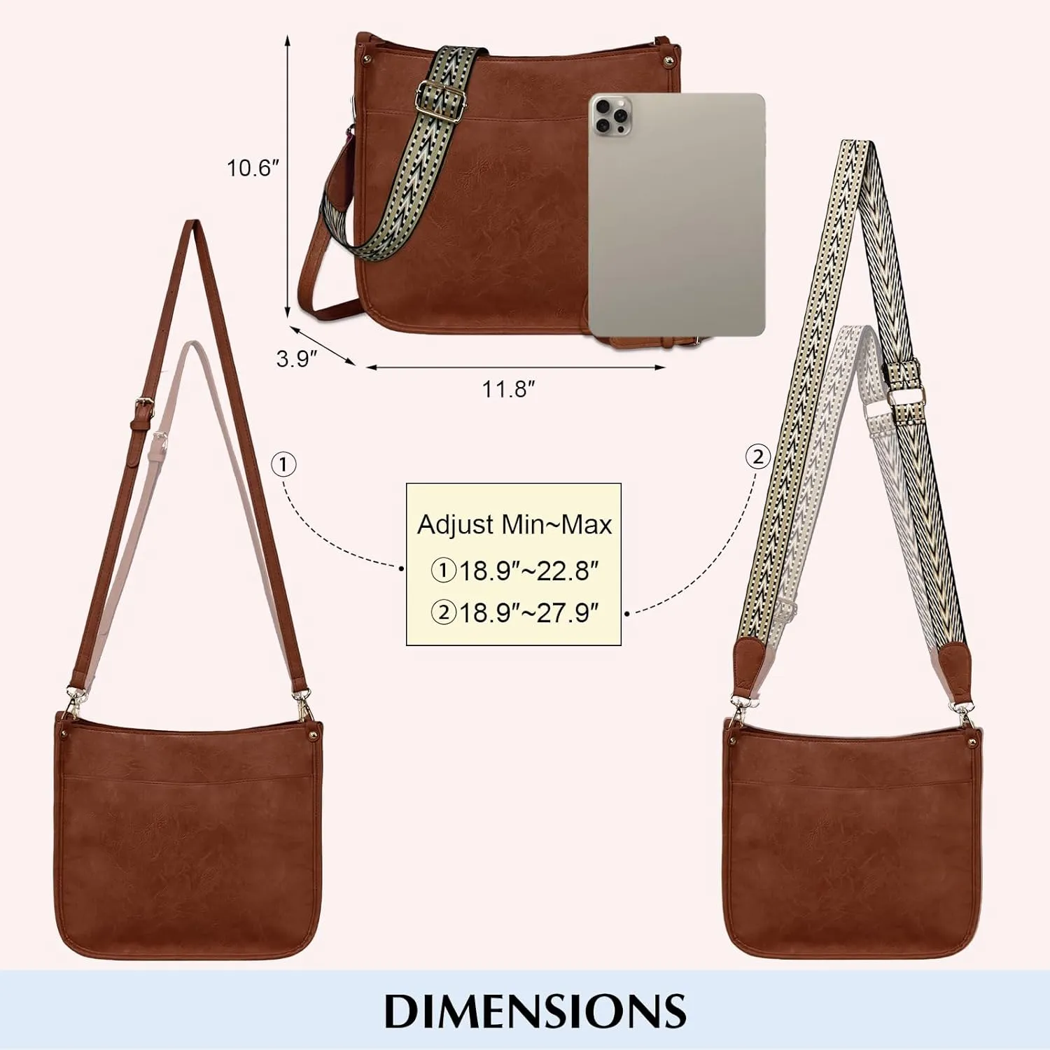 Crossbody Bags for Women Handbags Shoulder Bag with Adjustable Strap Women's Crossbody Purses Vegen Leather Hobo Bags