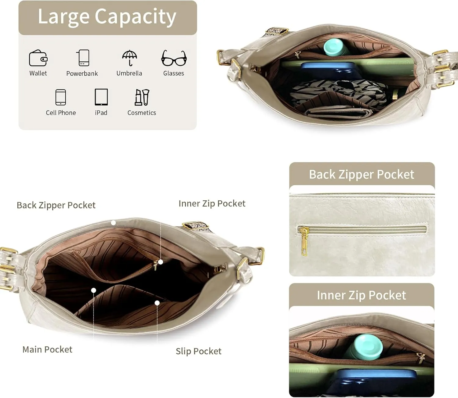 Crossbody Purses for Women Trendy Hobo Bag Vegan Leather Shoulder Hand Bag Hobo Guitar Strap Purse Satchel Bags