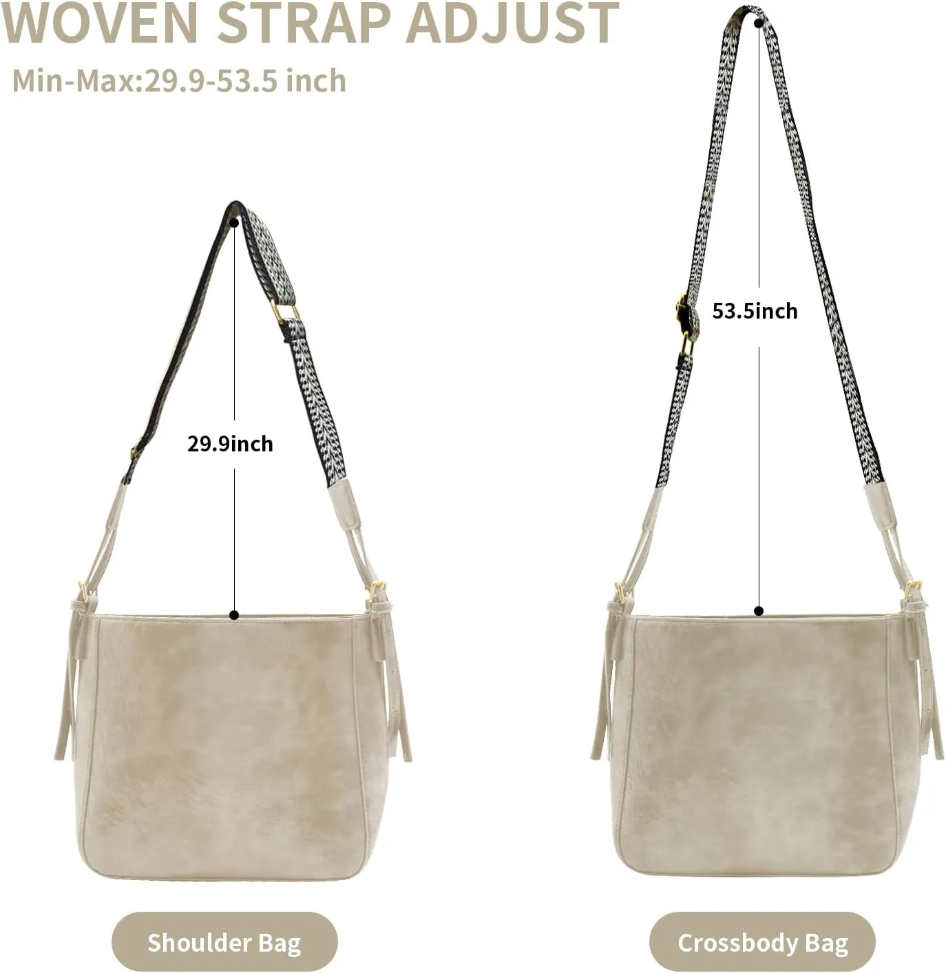 Crossbody Purses for Women Trendy Hobo Bag Vegan Leather Shoulder Hand Bag Hobo Guitar Strap Purse Satchel Bags