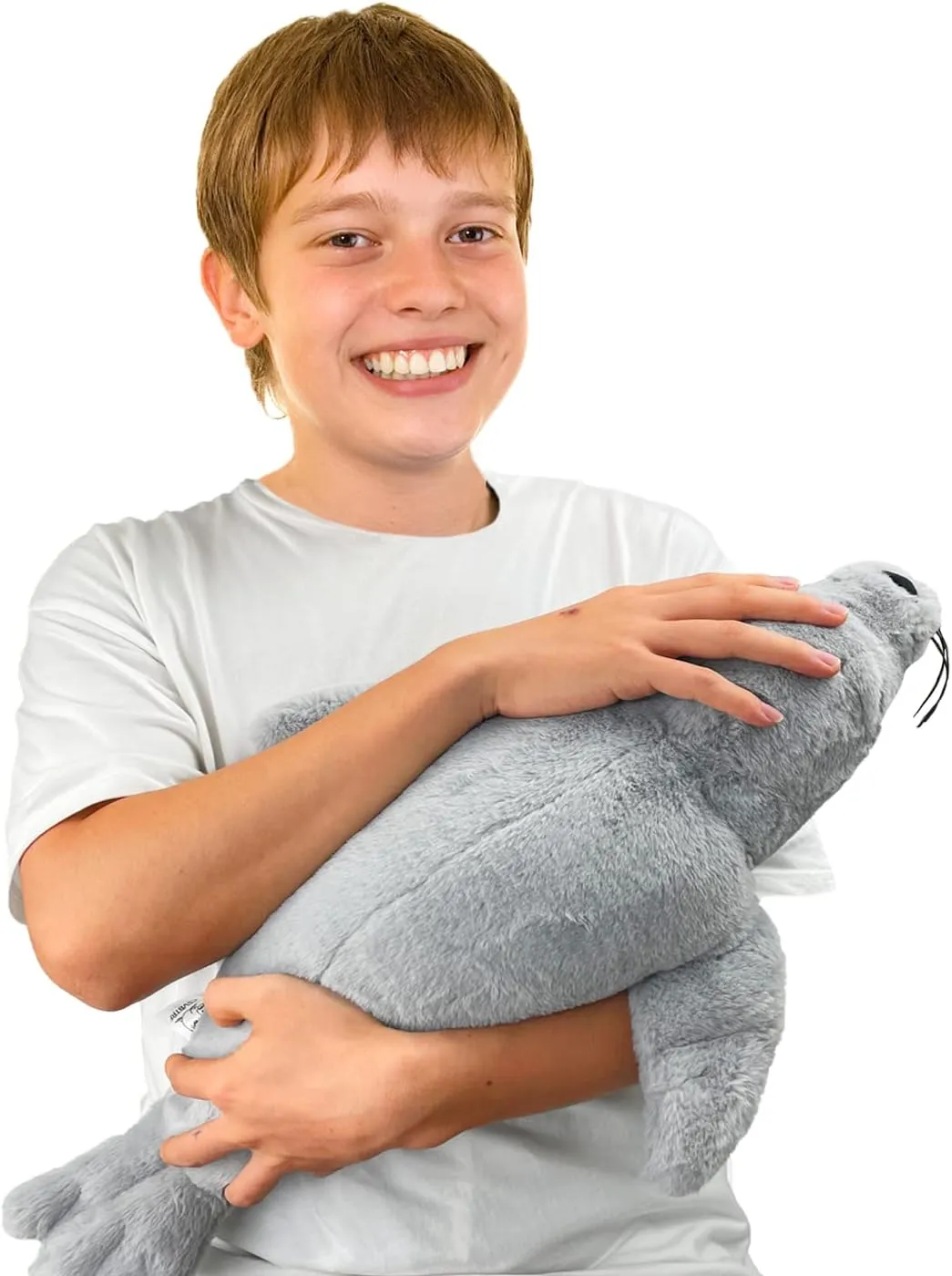 CSVBTRF Weighted Stuffed Animals, 2 lb, 23" Seal Plush Gift for Kids - Grey Hug Seal Plush Animals