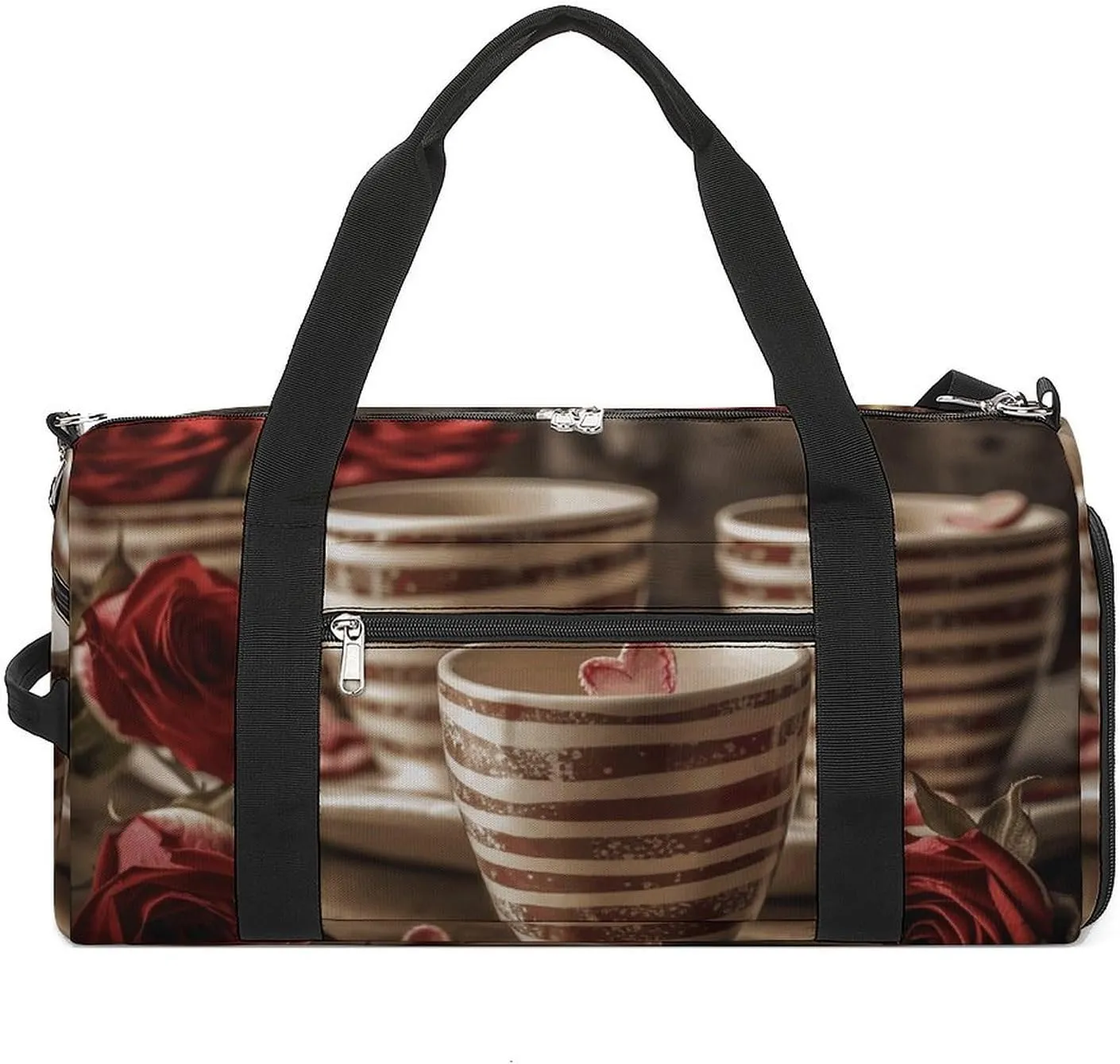 Cup on Table Gym Bag Sport Gym Tote Bag Lightweight Duffle Bag Carry On Weekender Bags for Women Men