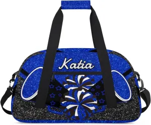 Custom Cheer Duffel Bag with Name Personalized Cheerleader Bag Sport Duffel Bag Customized Cheer Gifts Weekender Travel Bag, Blue