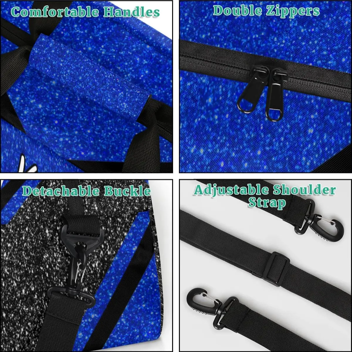 Custom Cheer Duffel Bag with Name Personalized Cheerleader Bag Sport Duffel Bag Customized Cheer Gifts Weekender Travel Bag, Blue