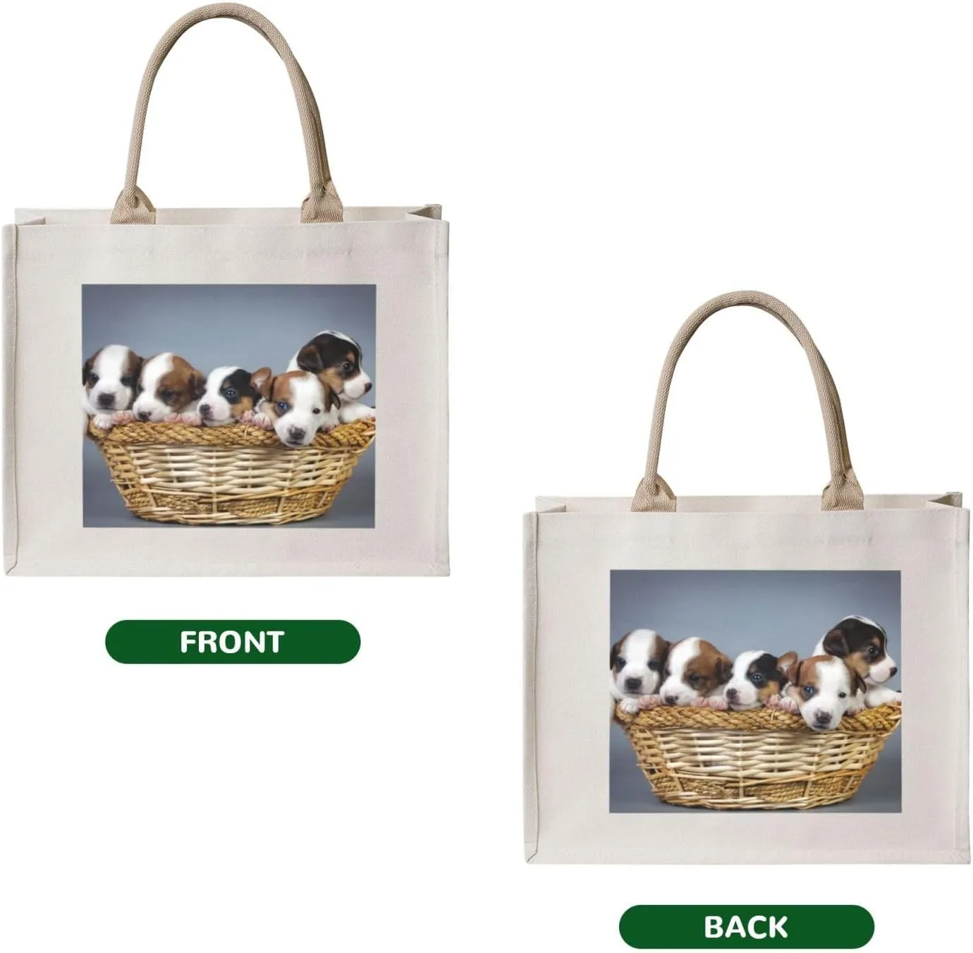 Custom Tote Bag Personalized Shopping Bags Add Photo Logo Text Double-sided Shoulder Bag Reusable Handbag for Women