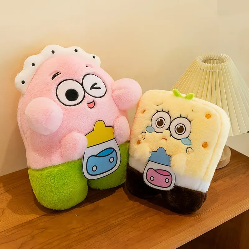 Cute Baby Bottle SpongeBob Patrick Plush Toy Doll(18006)