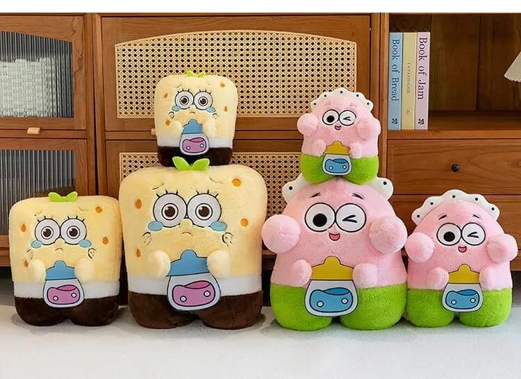 Cute Baby Bottle SpongeBob Patrick Plush Toy Doll(18006)