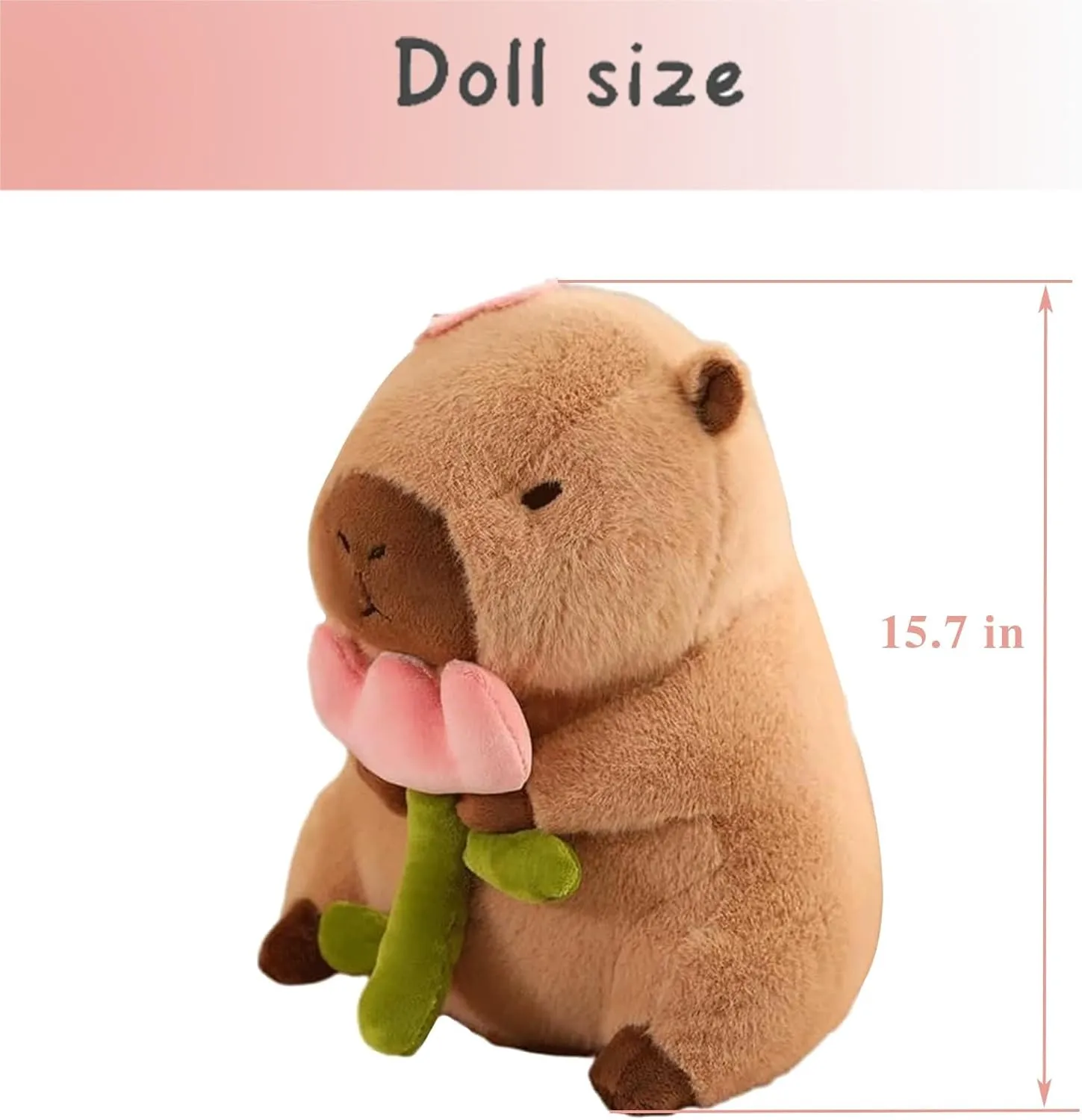 Cute Capybar Plush Doll, Flower capybar Stuffed Aniamls Toys,Capybar Plush Doll Pillow Children's Gift (15.8 Inches).