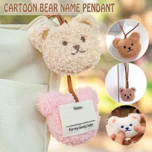 Cute Cartoon Bear Name Pendant Plush Decoration Tag Children Penda Kindergarten