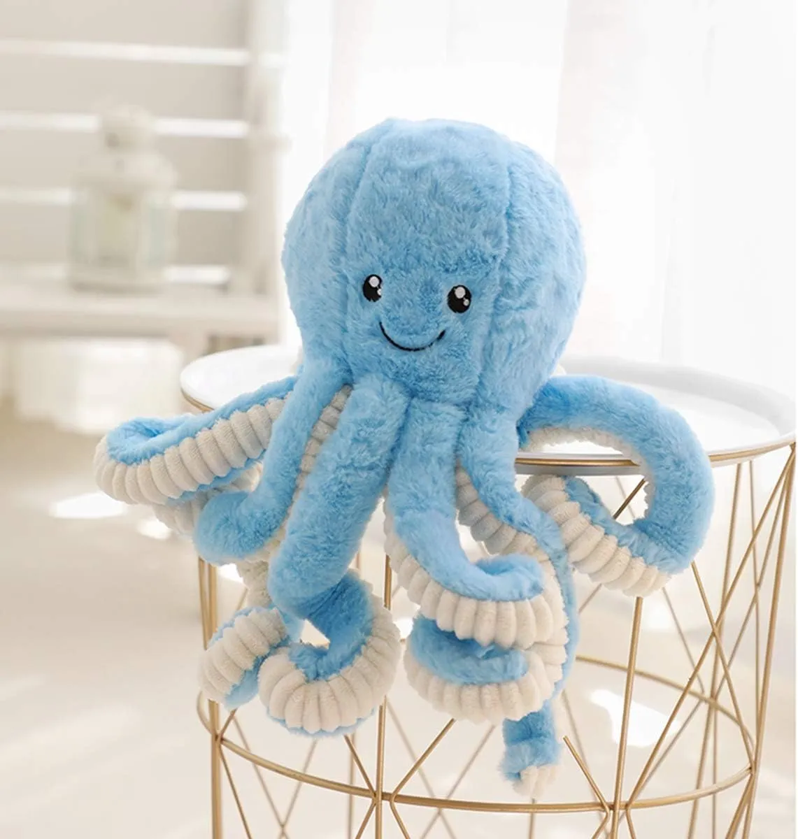 Cute Cartoon Octopus Plush Doll Toys Gift Sea Stuffed Toys for Kids and Lovers Home Decor (Blue, 15.7-Inch)