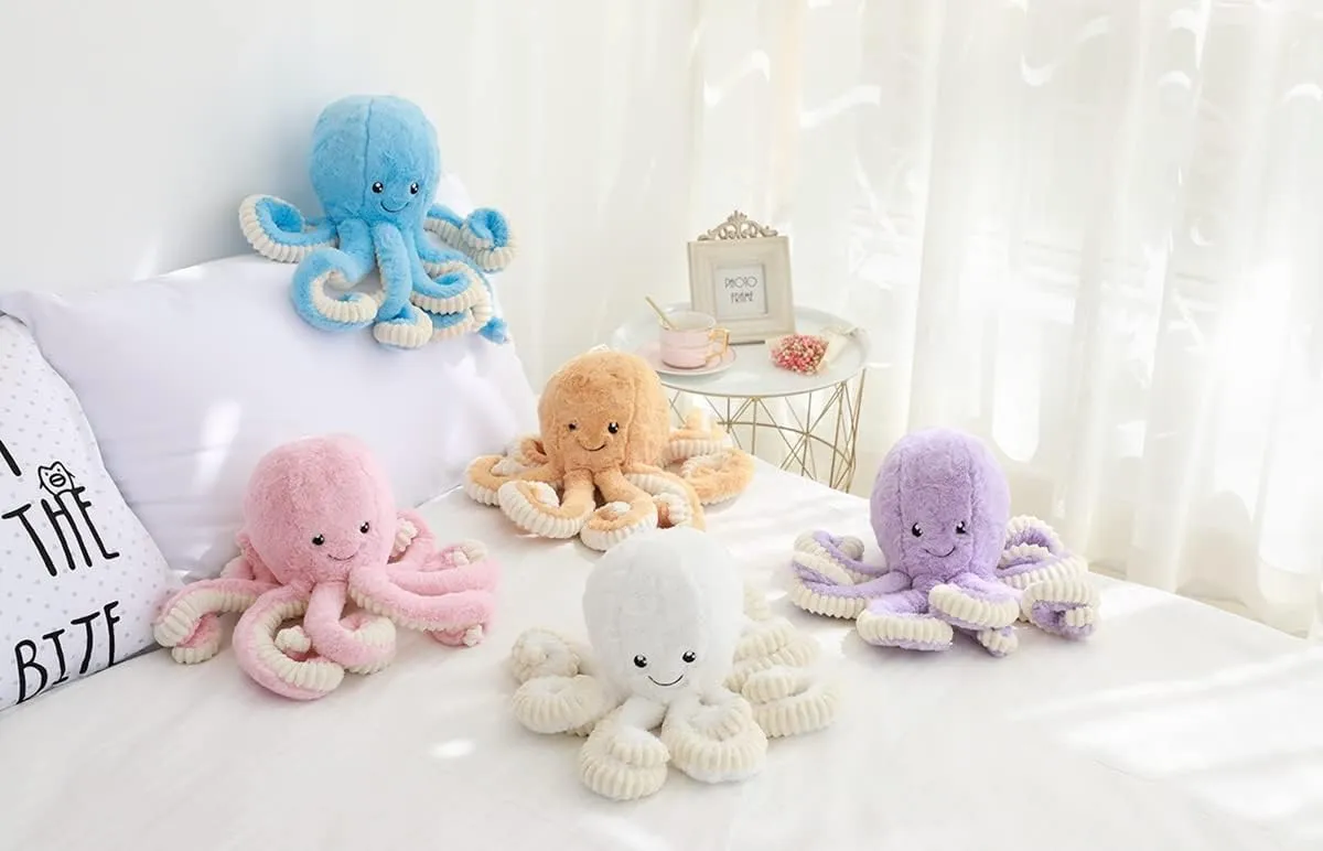 Cute Cartoon Octopus Stuffed Animals Octopus Plush Doll Toys Octopus Plushies Toys Gift Sea Stuffed Toys for Kids and Lovers Home Decor (Pink, 31.4-Inch)