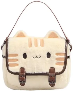 Cute Cat Plush Small Bag High Value Cartoon Doll Handbag Crossbody Bag