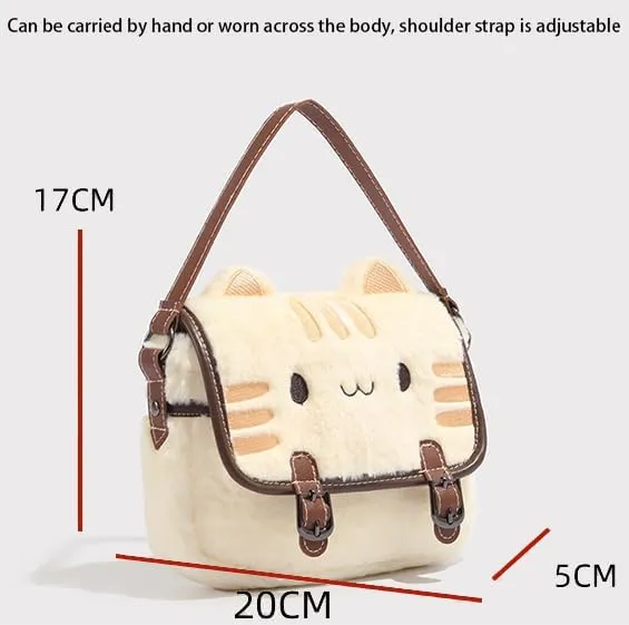 Cute Cat Plush Small Bag High Value Cartoon Doll Handbag Crossbody Bag