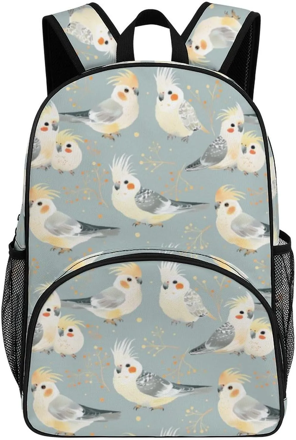 Cute Cockatiel Birds Backpack Print Laptop Bag Shoulder Bags Travel Casual Daypacks For Women Men