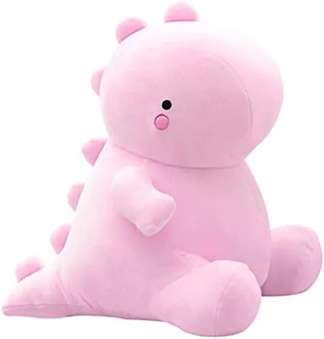 Cute Dinosaur Plush Toys, Fat Dinosaur Stuffed Animals Dolls, Soft Plush Dino Plushie, Birthday Gifts for Kids Girls Boys Pink 12 inch