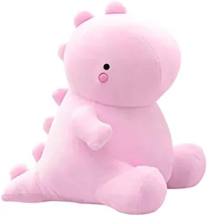 Cute Dinosaur Plush Toys, Fat Dinosaur Stuffed Animals Dolls, Soft Plush Dino Plushie, Birthday Gifts for Kids Girls Boys Pink 12 inch
