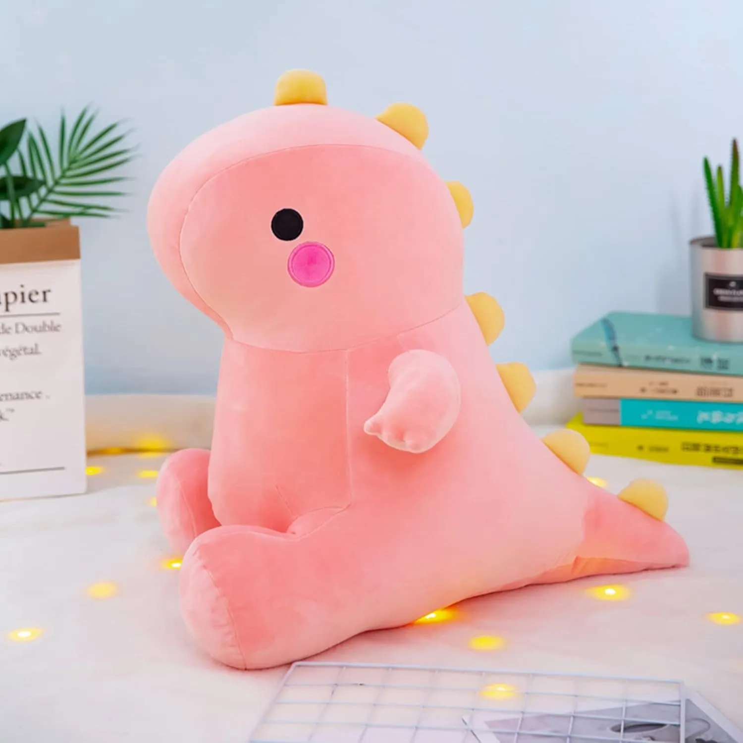 Cute Dinosaur Plush Toys, Fat Dinosaur Stuffed Animals Toys Dolls, Dinosaur Plush Toy Soft Stuffed Animal Dino Plushies Doll Cute Birthday Gifts for Kids Girls Boys (Pink,13in)