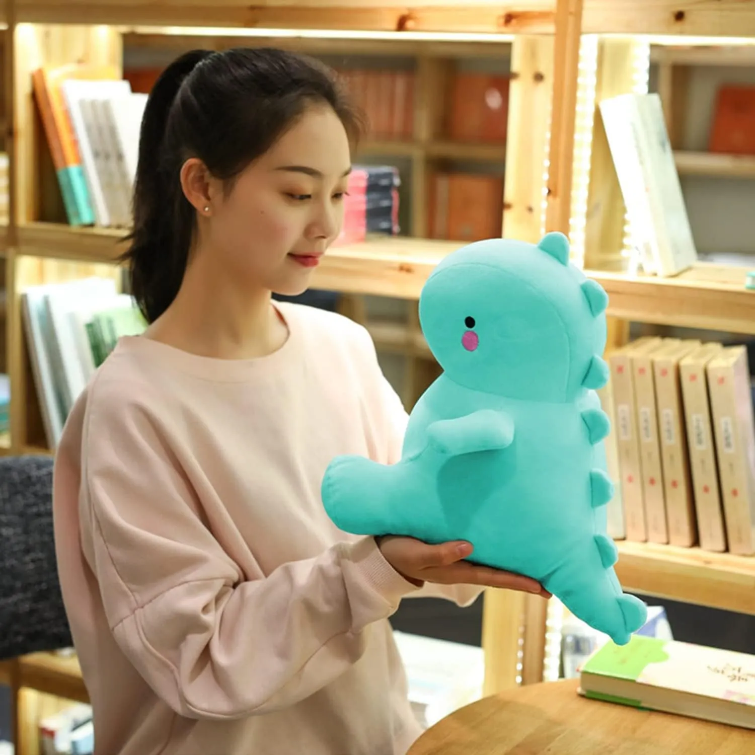 Cute Dinosaur Plush Toys, Fat Dinosaur Stuffed Animals Toys Dolls, Soft Plush Stuffed Animal Dino Plushie, Birthday Gifts for Kids Girls Boys Light Blue 20 inch