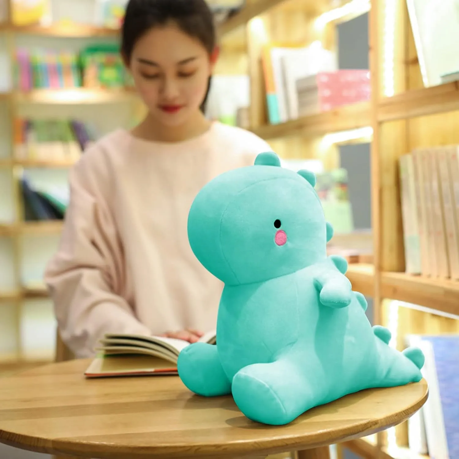 Cute Dinosaur Plush Toys, Fat Dinosaur Stuffed Animals Toys Dolls, Soft Plush Stuffed Animal Dino Plushie, Birthday Gifts for Kids Girls Boys Light Blue 20 inch